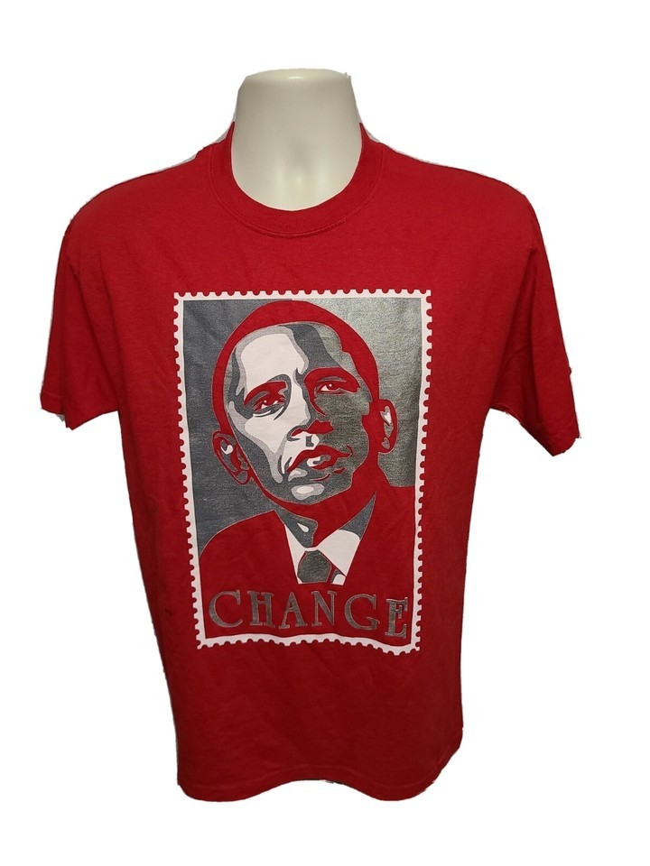 Obama Change Adult Medium Red TShirt - $17.82