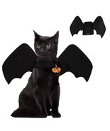 Halloween Pet Bat Wings Cats Dogs Costume Black Bat Wing With Bell Funny... - £13.39 GBP