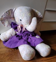 Handmade Floral Plush Toy Cloth stuffed  Elephant&quot; w/ Removable Clothes ... - £36.58 GBP