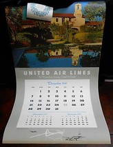 Rare Extra Large 1948 United Airlines Calendar Great Graphics! - £155.74 GBP