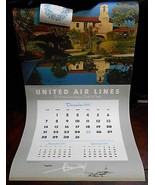 RARE Extra Large 1948 UNITED AIRLINES CALENDAR Great Graphics! - $197.99