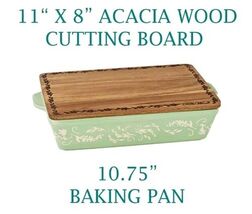 Pioneer Woman ~ PAINTED MEADOW ~ Rectangular Stoneware Baker w/Cutting B... - $50.00