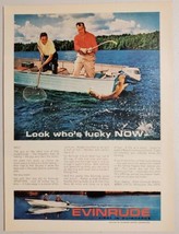 1964 Print Ad Evinrude 9 1/2 HP Outboard Motors Fishermen in Boat Catch Muskie - £10.86 GBP