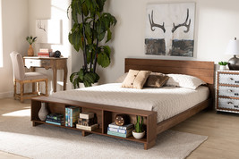 Alleta Ash Walnut Brown Full Storage Bed w/Shelves - $464.00