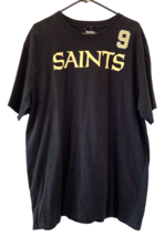 Reebok #9 Drew Brees 100% Cotton Black T-Shirt / Jersey-Men’s 2XL- made Honduras - £11.00 GBP