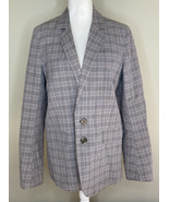 Burberry Brit Women’s Long Sleeve Button Up Blazer Size 8 Blue Gray Plai... - £55.39 GBP