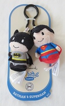 Hallmark Itty Bittys Clippys DC Comics Batman &amp; Superman Plush Clippy - £10.34 GBP