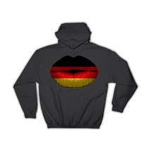 Lips German Flag : Gift Hoodie Germany Expat Country For Her Woman Feminine Wome - £28.30 GBP
