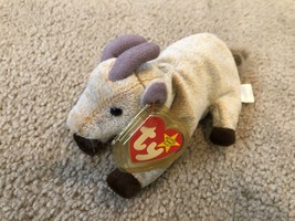 TY Original Beanie Baby GOATEE The Goat 7” Plush Stuffed Animal Toy 1998 ~ NEW - £7.46 GBP