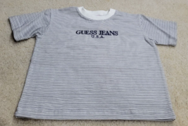 Vintage Baby Guess USA Toddler Baby Size M Blue Striped T-Shirt - £10.30 GBP