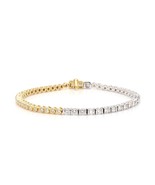 Lab Grown Diamond Round Cut 2 Ct Women Tennis Bracelet 14K Yellow Gold P... - €427,18 EUR