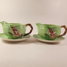 Carlton Ware creamer and saucer, Foxglove Pattern, Green Vintage serving... - $17.38