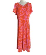 Talbots Dress Womens 10 Orange Pink Button Up Fairy Whimsical Boho Cotta... - $600.13 MXN