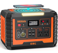 Ebl Portable Power Station 500W Solar Generator(Peak 1000W) Power Battery - £482.71 GBP