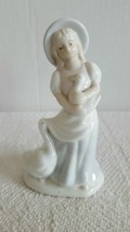 Ceramic Porcelain Figurine Victorian Young Lady Playing with a Pair of D... - $7.99