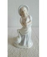 Ceramic Porcelain Figurine Victorian Young Lady Playing with a Pair of D... - $146.95 MXN