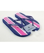 Calvin Klein Women&#39;s Blue Pink Flip Flops Size 6 Rubber Slides Thong New... - £12.44 GBP
