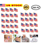 200 pcs Unisex American Flag US Lapel Pin United States USA Hat Tie Tack... - £39.10 GBP
