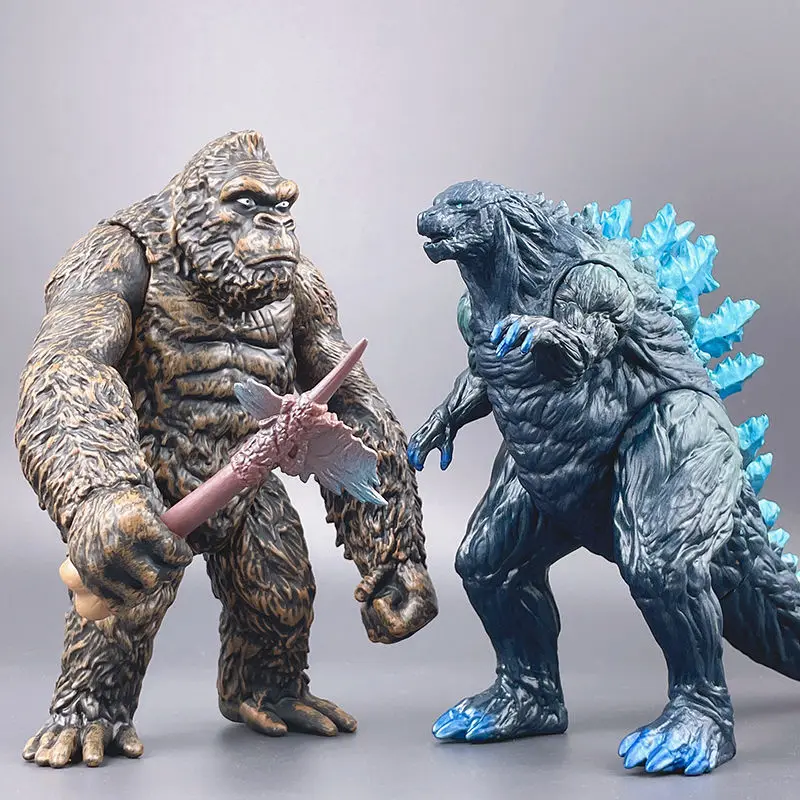18CM Godzilla VS King Kong 3 Head Drago King Ghidorah Gorilla Godzilla Soft Glue - £16.80 GBP+