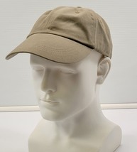 L) Anvil Strapback Dad Baseball Cap Hat Beige Tan 100% Cotton - $184.34 MXN