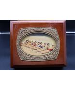 Vintage Dresser Trinket Jewelry Wood and Brass Box Picture Photo Slot - $55.73 CAD