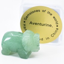 Aventurine Quartz Gemstone Tiny Miniature Elephant Figurine Hand Carved ... - $14.84