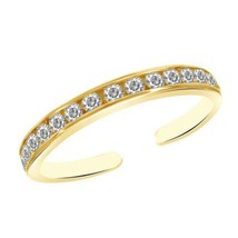 0.15 Karat Brillantschliff Labor Erstellt Cz 14k Gelb Vergoldet Verstell... - £14.30 GBP