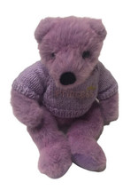 Ty Purple Bear 14” Plush 1999 Stuffed Animal Toy Princess Sweater - £18.07 GBP