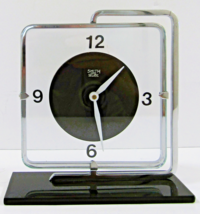 1930 Art Deco Smiths Chrome, Glass and Bakelite Swivel Table Clock - $143.55