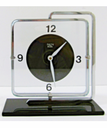 1930 Art Deco Smiths Chrome, Glass and Bakelite Swivel Table Clock - $2,699.94 MXN
