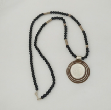 Tuareg Necklace Silver Pendant Ebony Africa Vintage Tribal Ethnic Jewelr... - £58.63 GBP