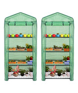 2Pcs 4 Tier Mini Greenhouse House Plant Flower Green House W/Pe Cover Ho... - £83.85 GBP