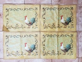 4 Placemats Place Mats Roosters Country Farmhouse Farm Primitive Free Shipping - £15.81 GBP