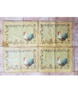 4 Placemats Place Mats Roosters Country Farmhouse Farm Primitive Free Shipping - £15.76 GBP
