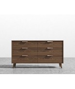 Rove Concepts Asher Wide Dresser in Walnut Veneer with 6 Drawers - £703.96 GBP