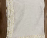 Vintage Carter’s White Yellow Satin Trim Baby Blanket 40”x60” Excellent! - $28.49