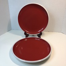 2 Dinner Plates Rachael Ray Rise Red White 11&quot; - $19.79