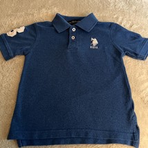 US Polo Assn Boys Blue White 3 Short Sleeve Polo Shirt 4 - $6.37