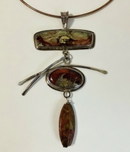 Morrison Jasper Pendant Sterling Silver Unique Handcrafted Asian Style N... - $220.00
