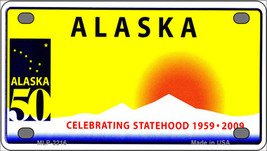Alaska Blank Novelty Mini Metal License Plate Tag - $284.59 MXN
