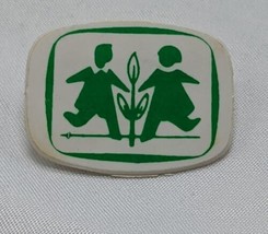 German Woman And Man With Flower Pinback 1&quot; - £38.83 GBP