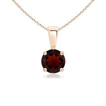 ANGARA 0.6 Ct AA-Grade Classic Round Garnet Solitaire Pendant in 14K Solid Gold - £227.35 GBP