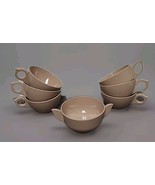 VTG MCM  Miramar Melmac Dinnerware  6 Coffee Cups &amp; Sugar Bowl Putty Brown  - $357.74 MXN