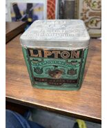 Vintage Lipton Japan Green Tea Tin 1lb Paper Label 1932 planter Ceylon - $49.99