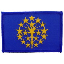 Indiana State Flag Patch 2 1/2&quot; x 3 1/2&quot; - £7.68 GBP