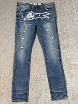 Billionaire Boys Ice Cream Running Dog Denim Jeans Mens 34 (36x31) White... - $79.19