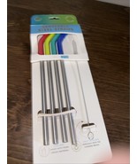Reusable Steel Straws EcoOne Pack Of 4 With Cleaning Brush Metal BPA Fre... - $12.32 CAD