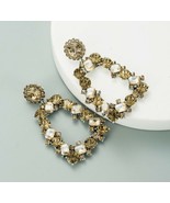 brown color rhinestone block dangle big fashion earrings Mexico 5 de May... - £10.21 GBP