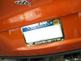 1 Engraved Chevy Corvette Vette C5 Chrome Metal License Plate Frame W Lo... - $19.79