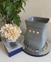 SCENTSY Classic Curve Gloss Gray Candle Wax Warmer NOB. Retired - £11.58 GBP